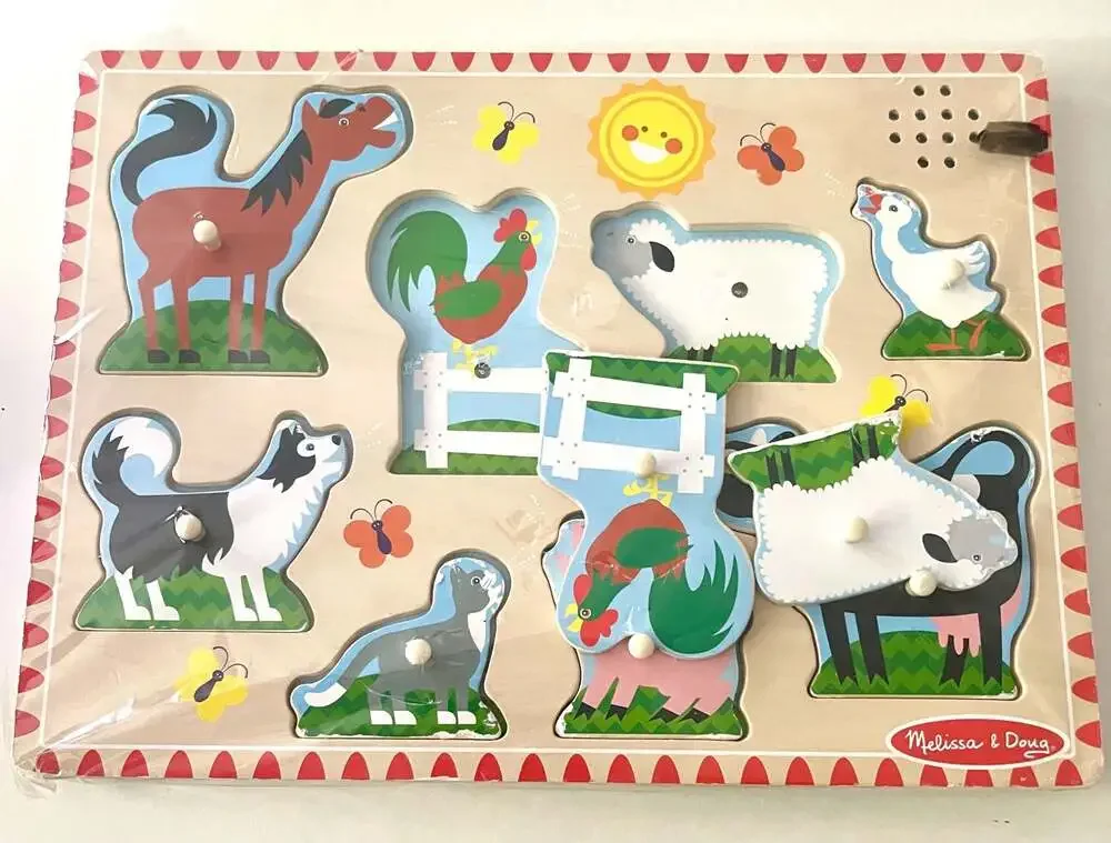Melissa & Doug Farm Animals Wooden Sound Puzzle